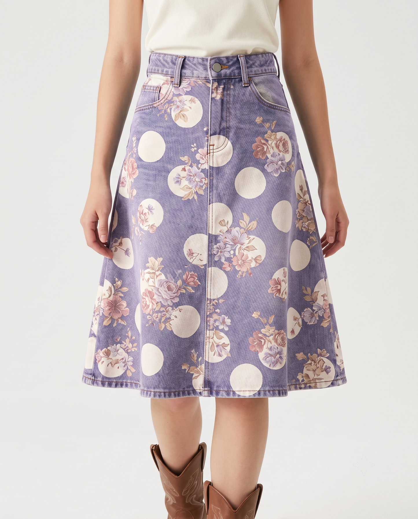Lavender Florals RB-SKT03 – Front View – Jessie – Lavender