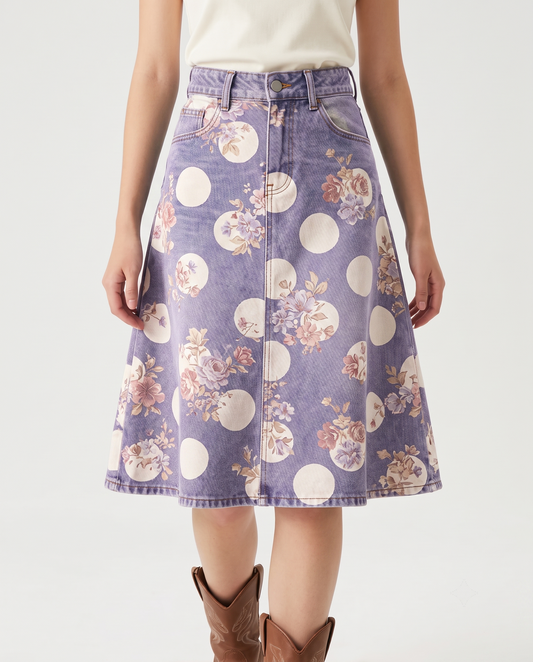 Lavender Florals RB-SKT03 – Front View – Jessie – Lavender