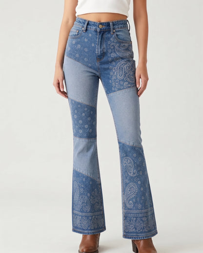 Midnight Concho Band Bootcut Jeans – Front View – Riley – Dark Navy