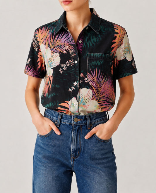 Cactus Mirage Black RB-TOP15 – Front View – Riley – black, pink