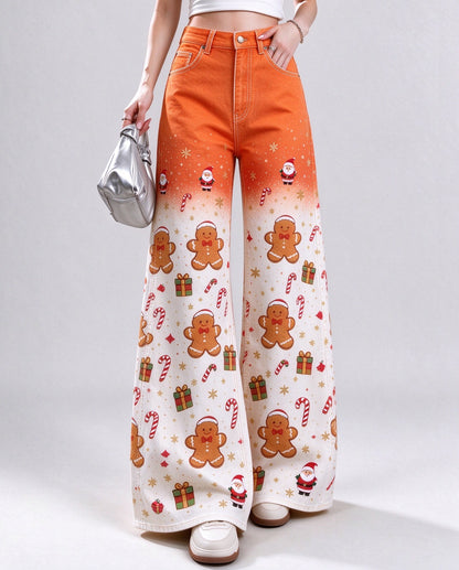 Prairie Gingerbread Fade Wide-Leg Jeans