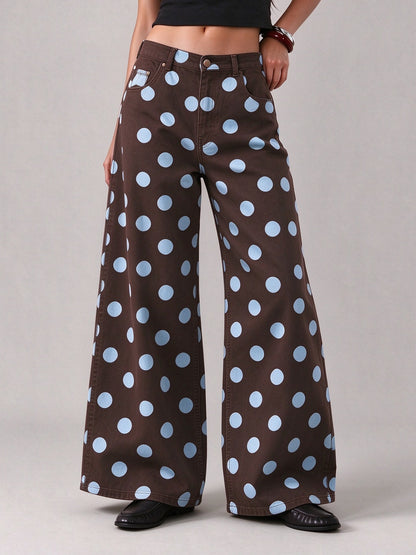 Rodeo Moon Dots Wide-Leg Jeans