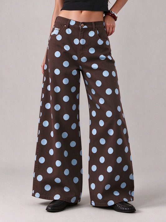 Rodeo Moon Dots Wide-Leg Jeans