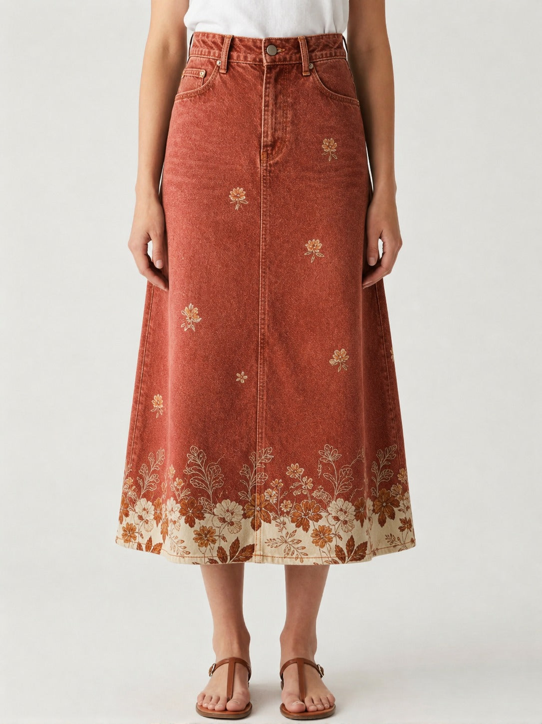 Prairie Bloom Rust RB-SKT10 – Front View – Riley – rust