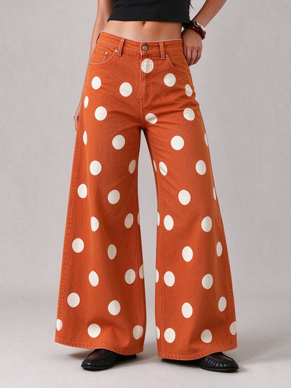 Desert Sunset Spots Wide-Leg Jeans
