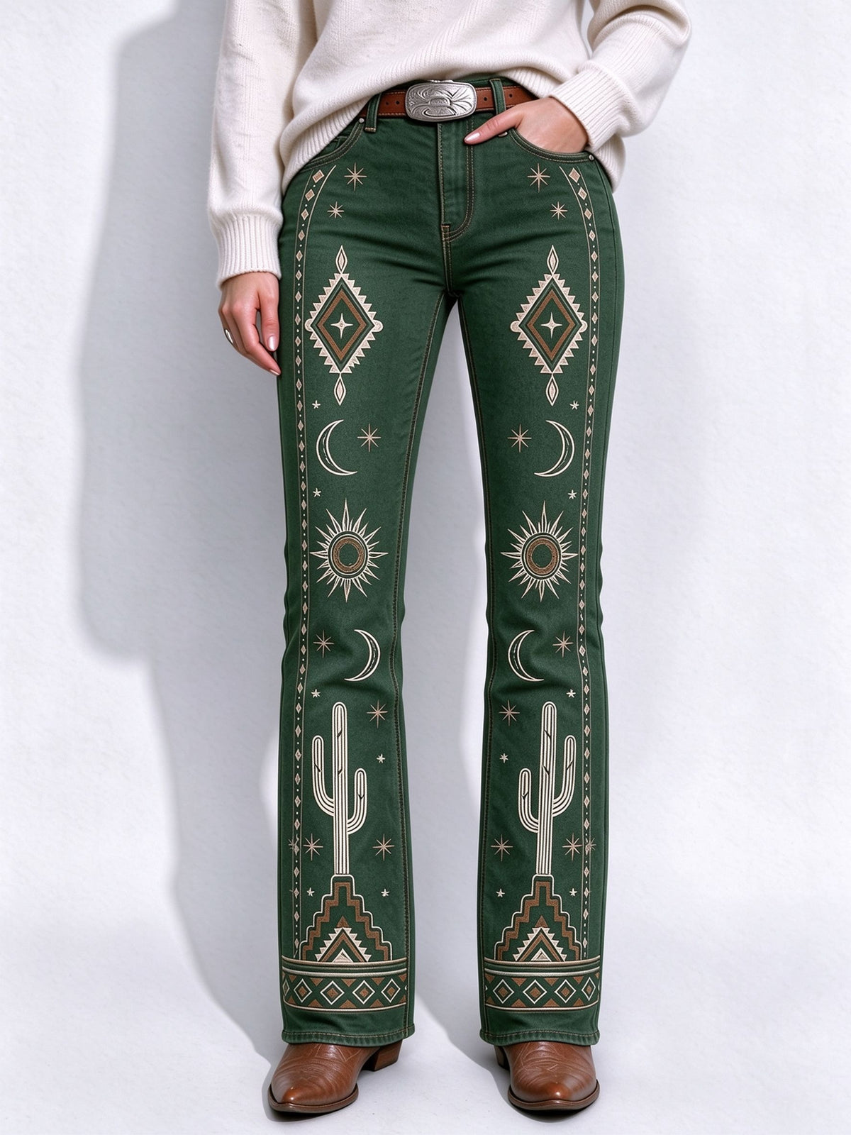 Sagebrush Moon Dance Low-Rise Bootcut Jeans