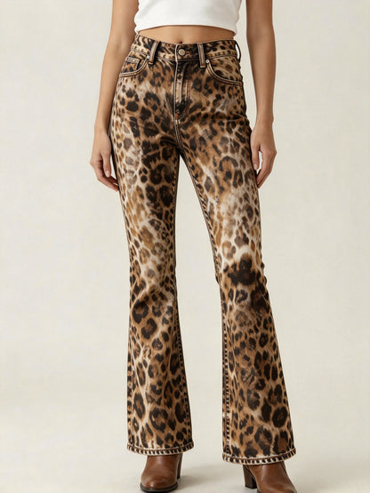 Sunset Leopard Bootcut Jeans