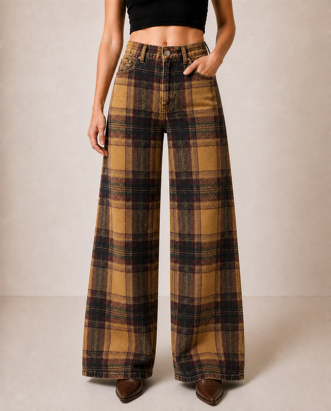 Prairie Rustler RB-BOT05 – Front View – Riley – mustard, deep brown, charcoal