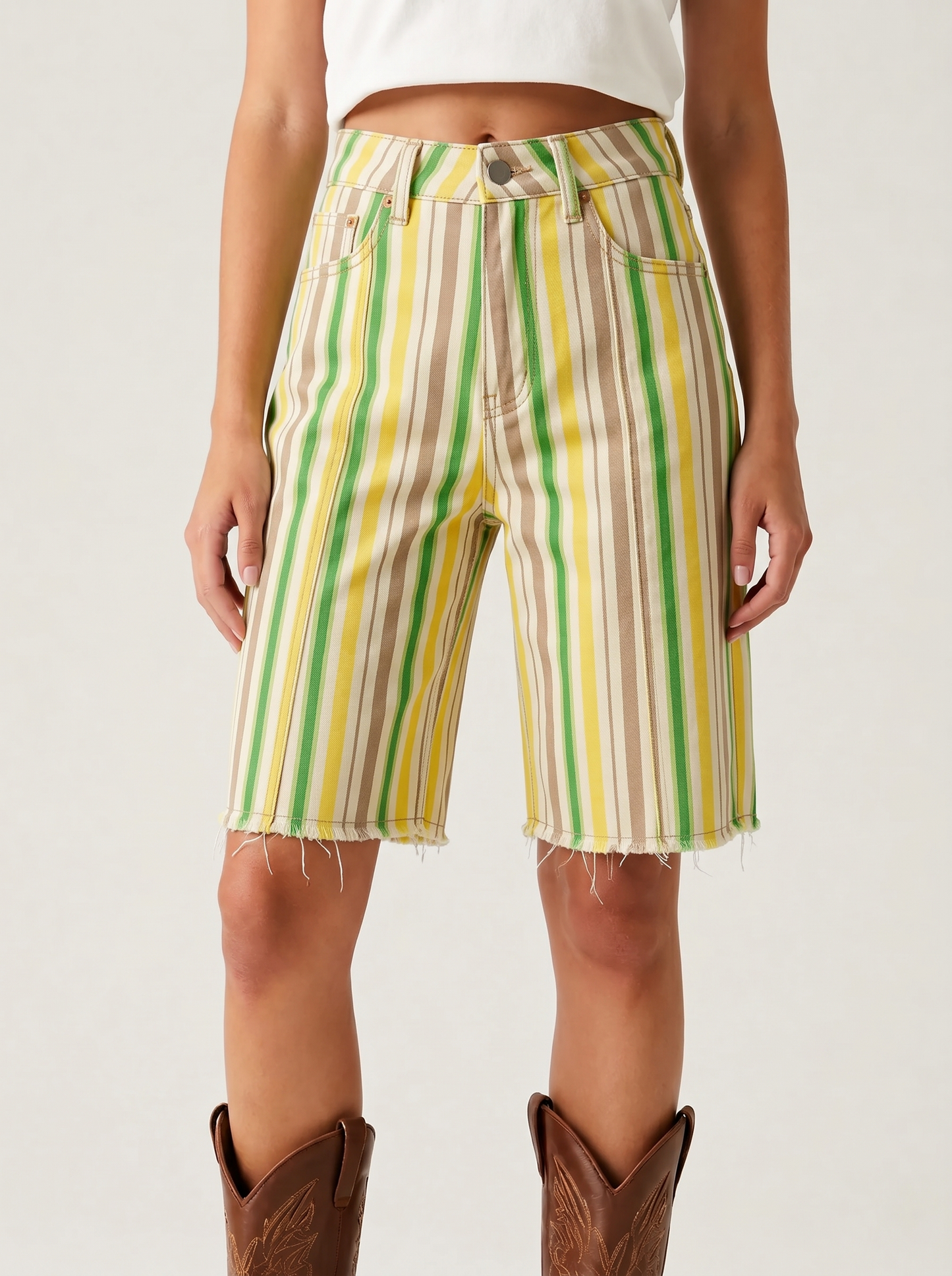 Yellow-Green Stripe RB-BOT23 – Front View – Riley – Medium Blue