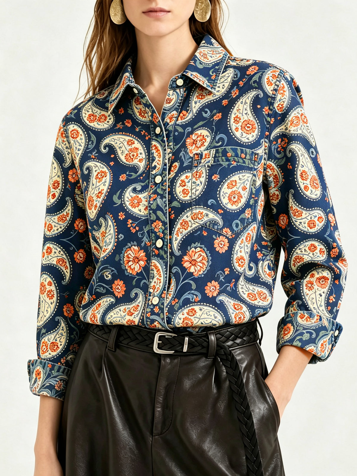Prairie Bloom RB-TOP16 – Front View – Riley – Navy Blue