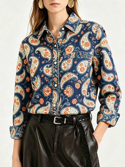 Prairie Bloom RB-TOP16 – Front View – Riley – Navy Blue