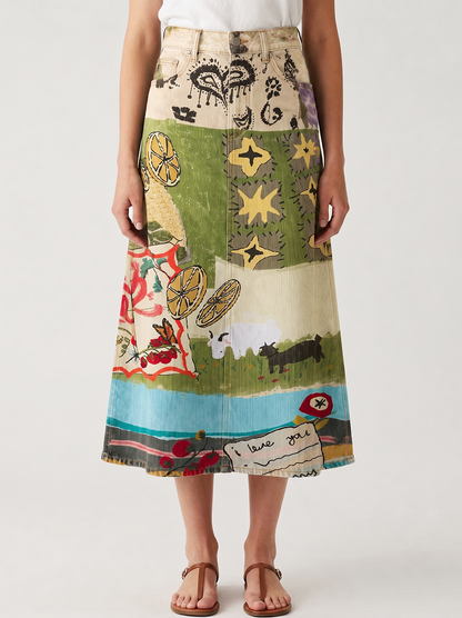 Cactus Love Letter RB-SKT10 – Front View – Jessie – beige, green