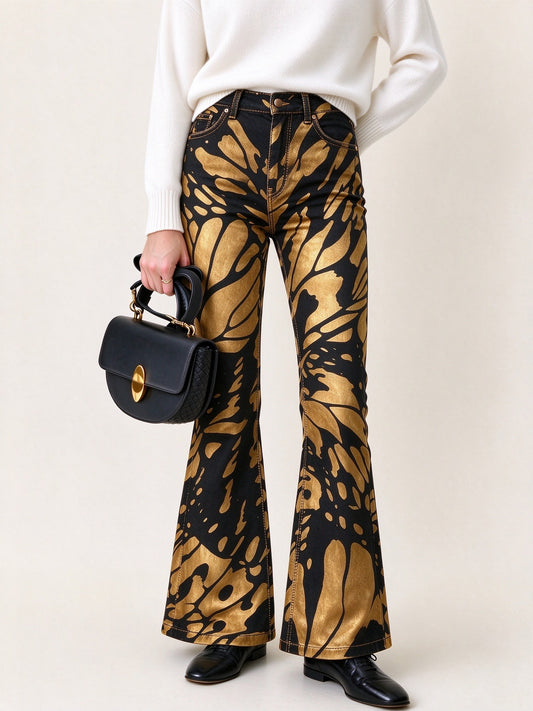 Golden Sage Flare Jeans