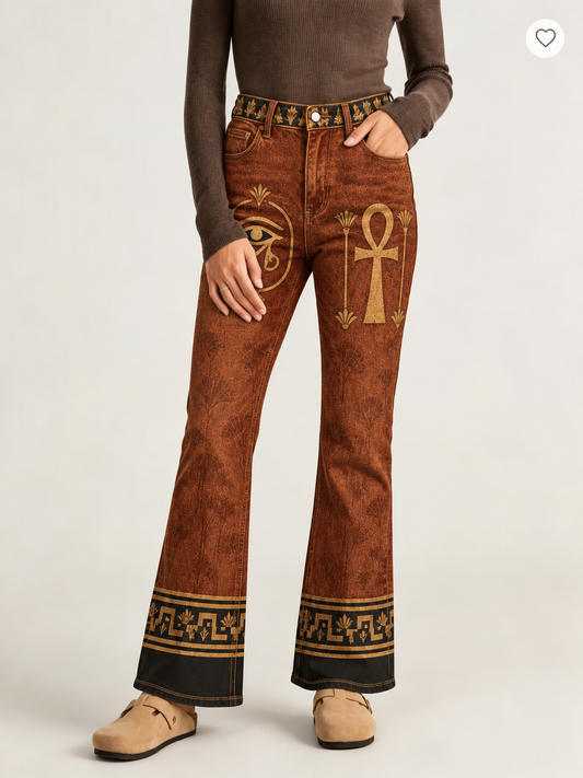 Desert Oracle Bootcut Jeans – Front View – Riley – Brown