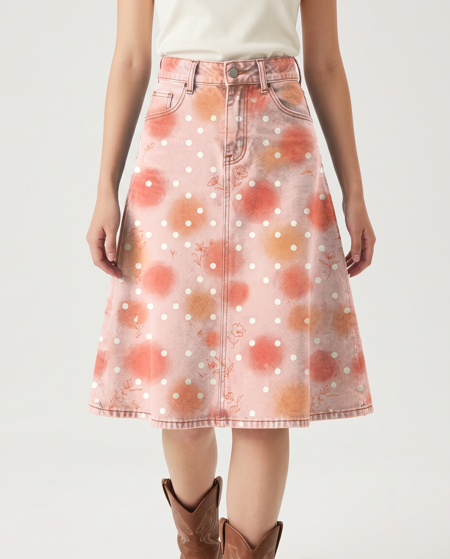 Pink Dots RB-SKT03 – Front View – Jessie – Pink