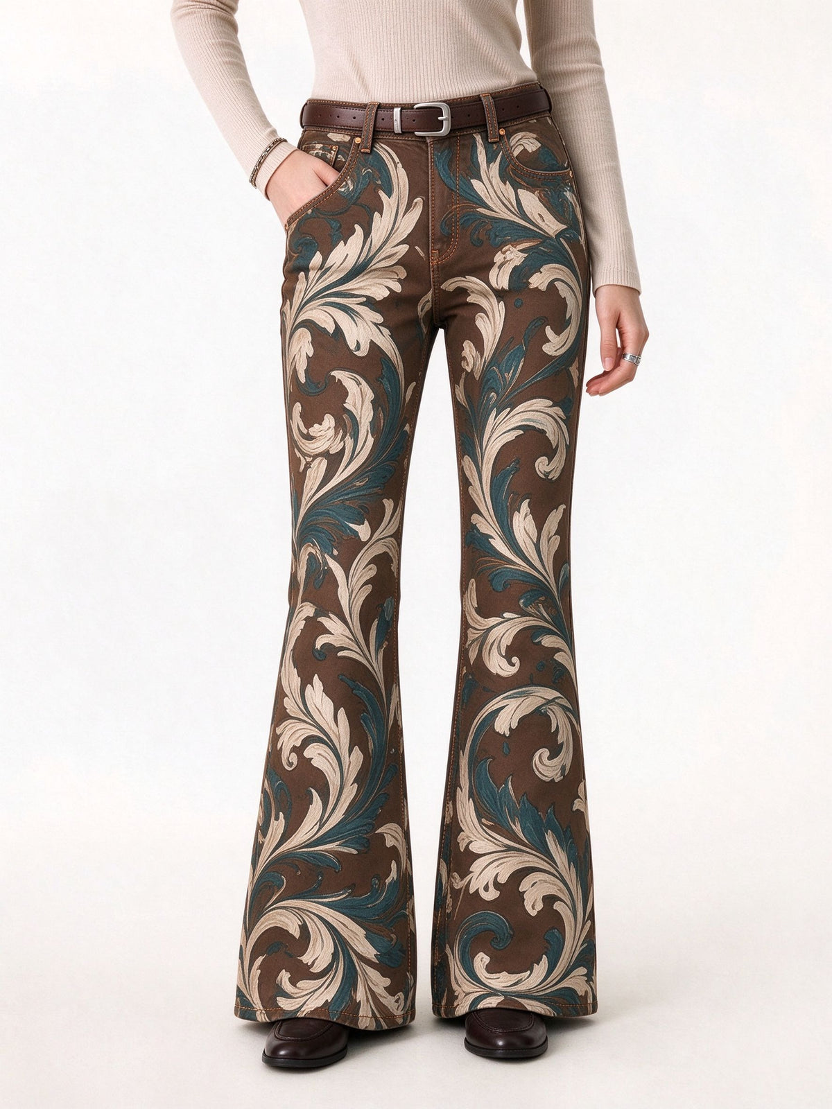 Prairie Baroque Scroll Flare Jeans