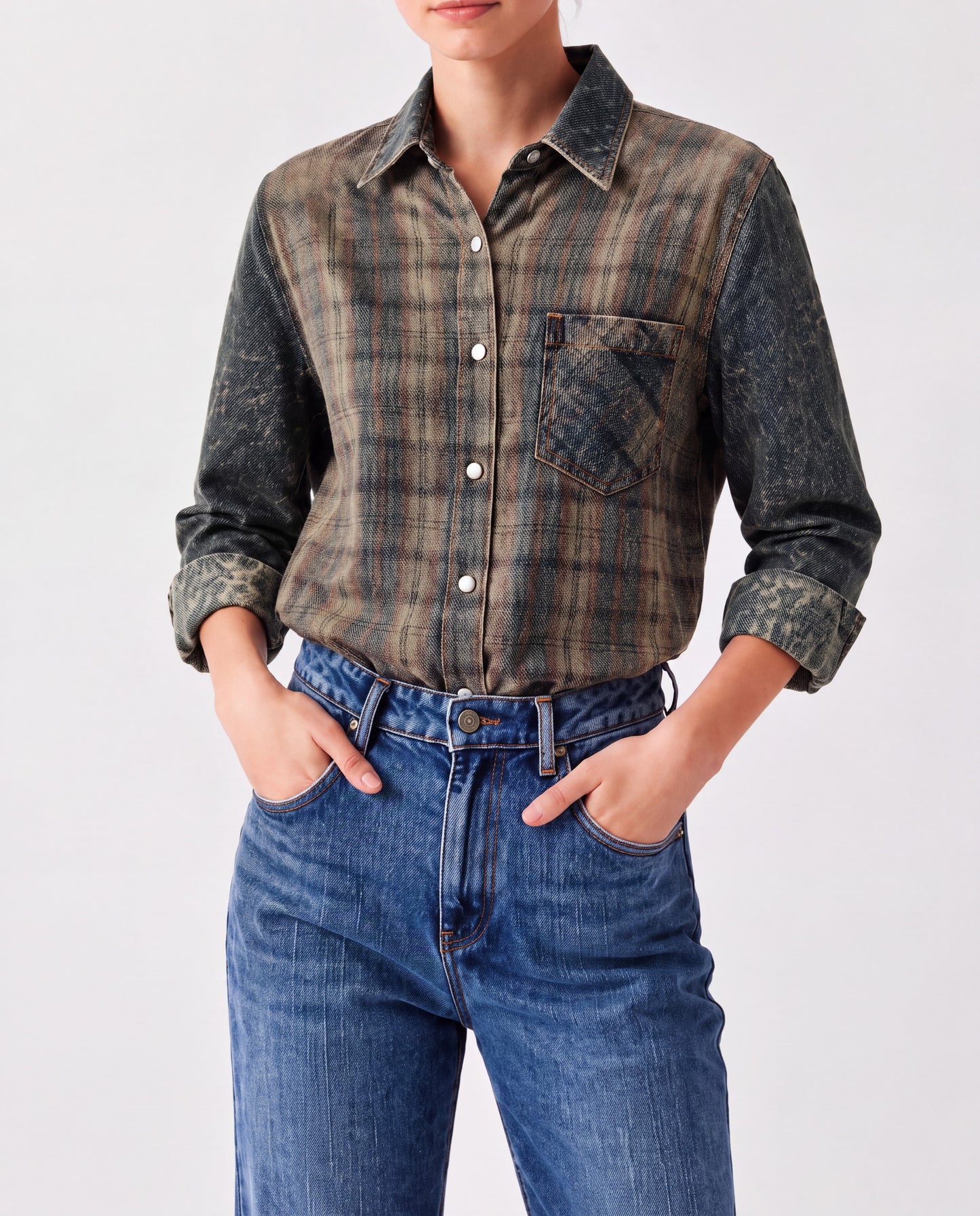 Prairie Drifter RB-TOP16 – Front View – Riley – denim blue, brown, olive