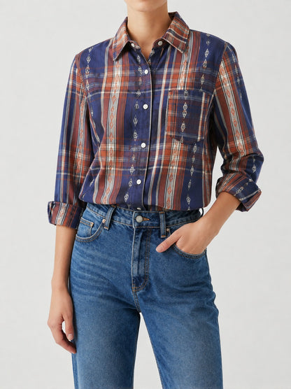 Prairie Drift RB-TOP16 – Front View – Riley – navy, rust, cream
