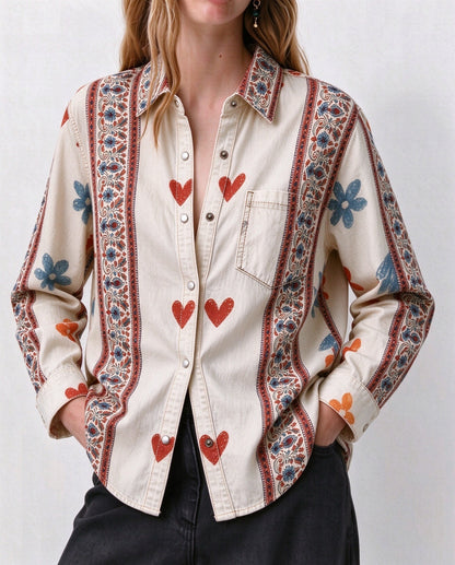 Prairie Heart Dance Long Sleeve Denim Shirt