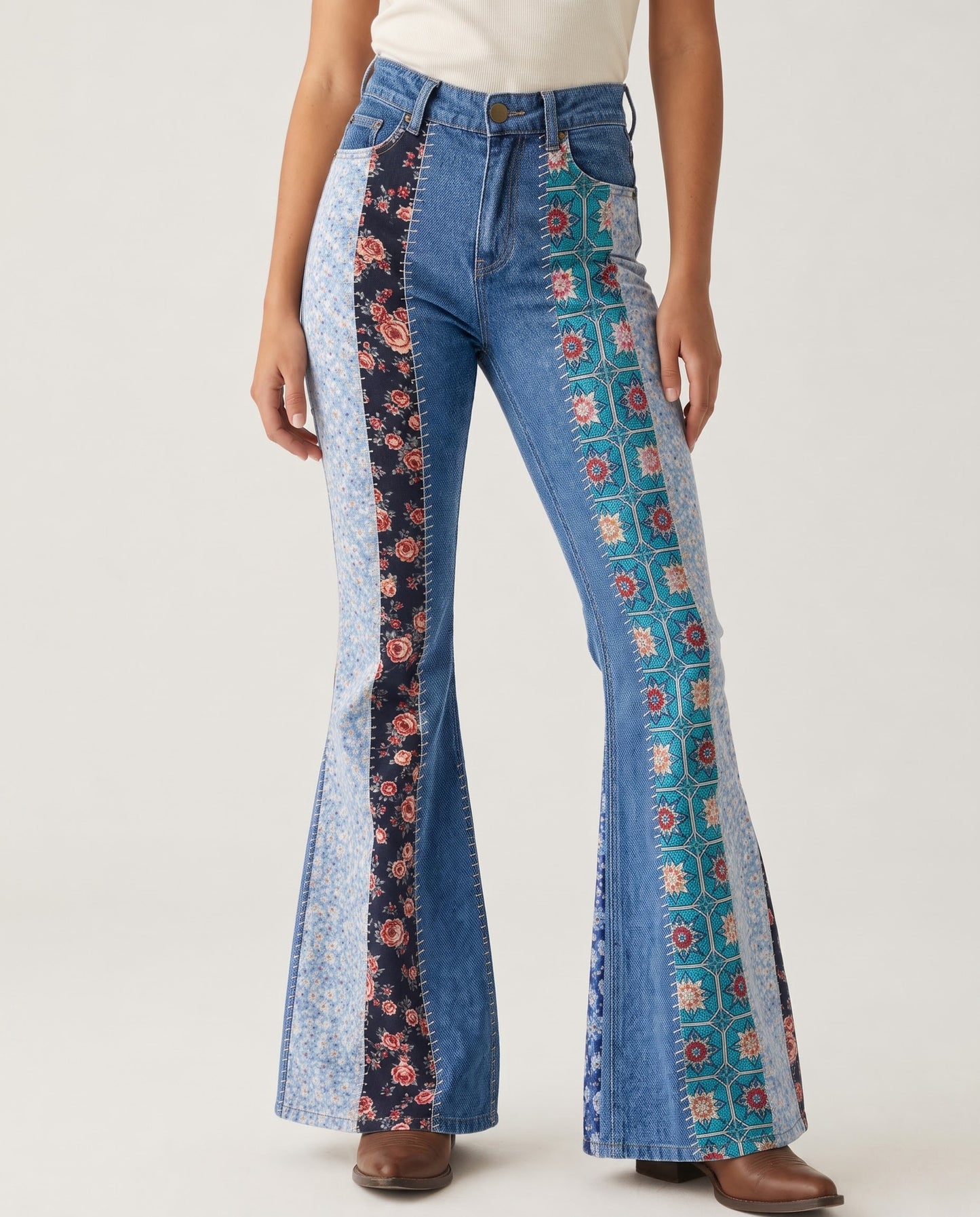 Desert Bloom Blue RB-BOT04 – Front View – Riley – Blue, Teal, Navy, Red