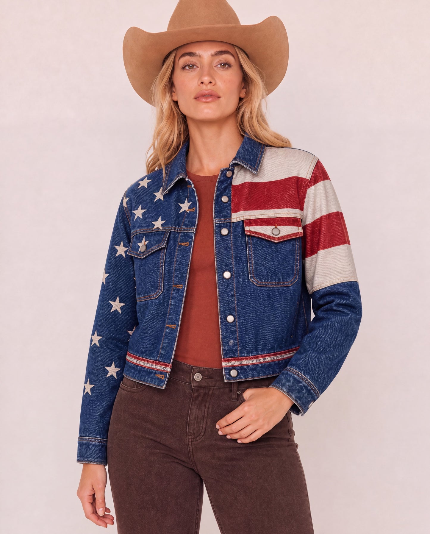 Starlight Rodeo RB-JKT01 – Front View – Riley – Blue, Red, White