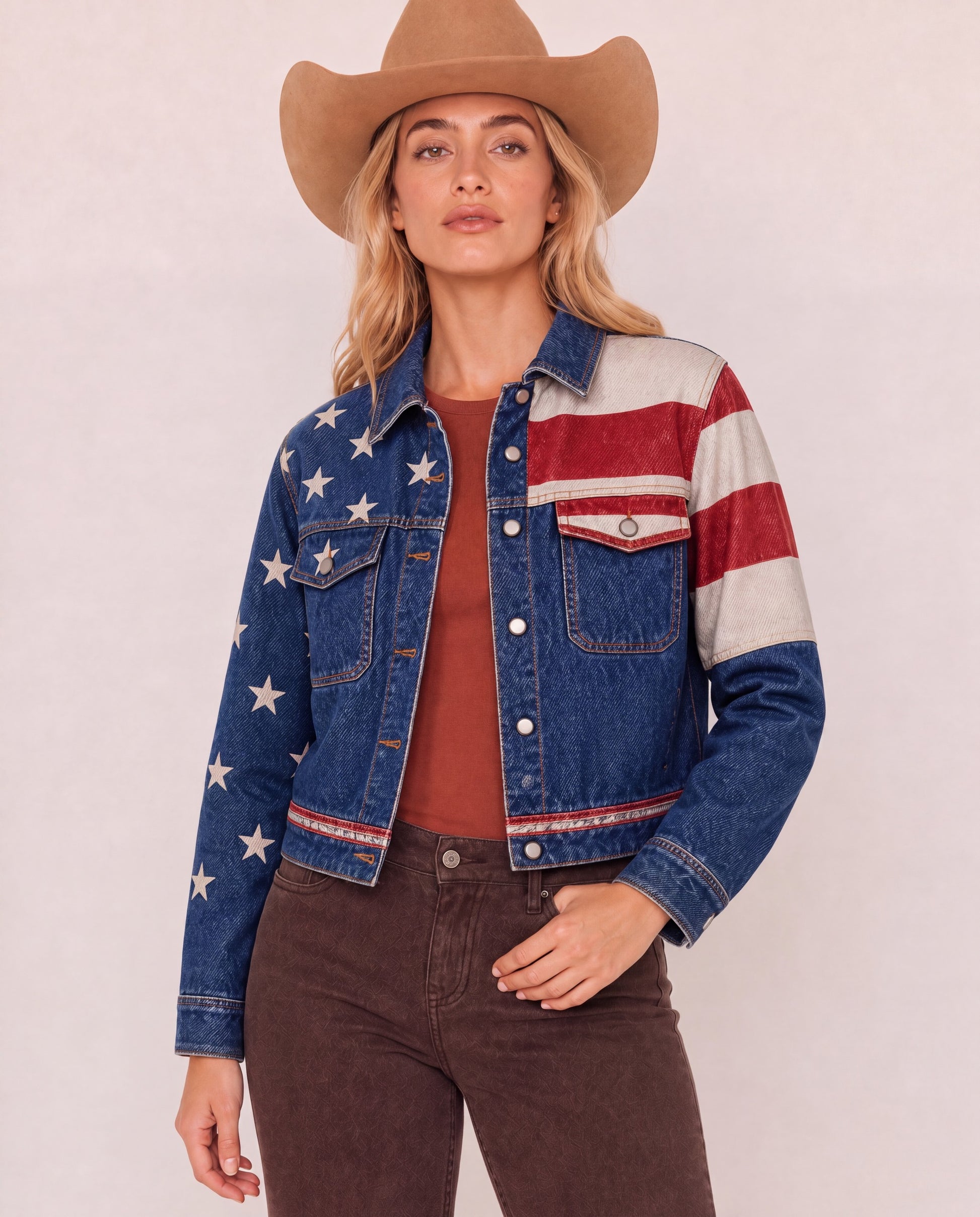 Starlight Rodeo RB-JKT01 – Front View – Riley – Blue, Red, White