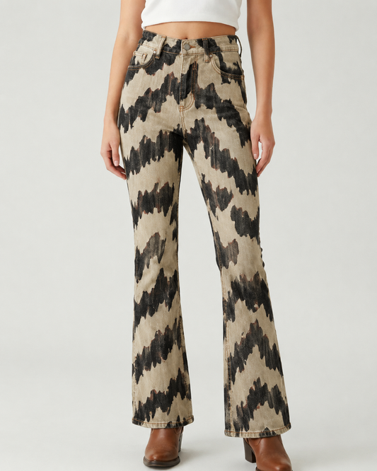 Desert Ripple Bootcut Jeans – Front View – Riley – Light Wash