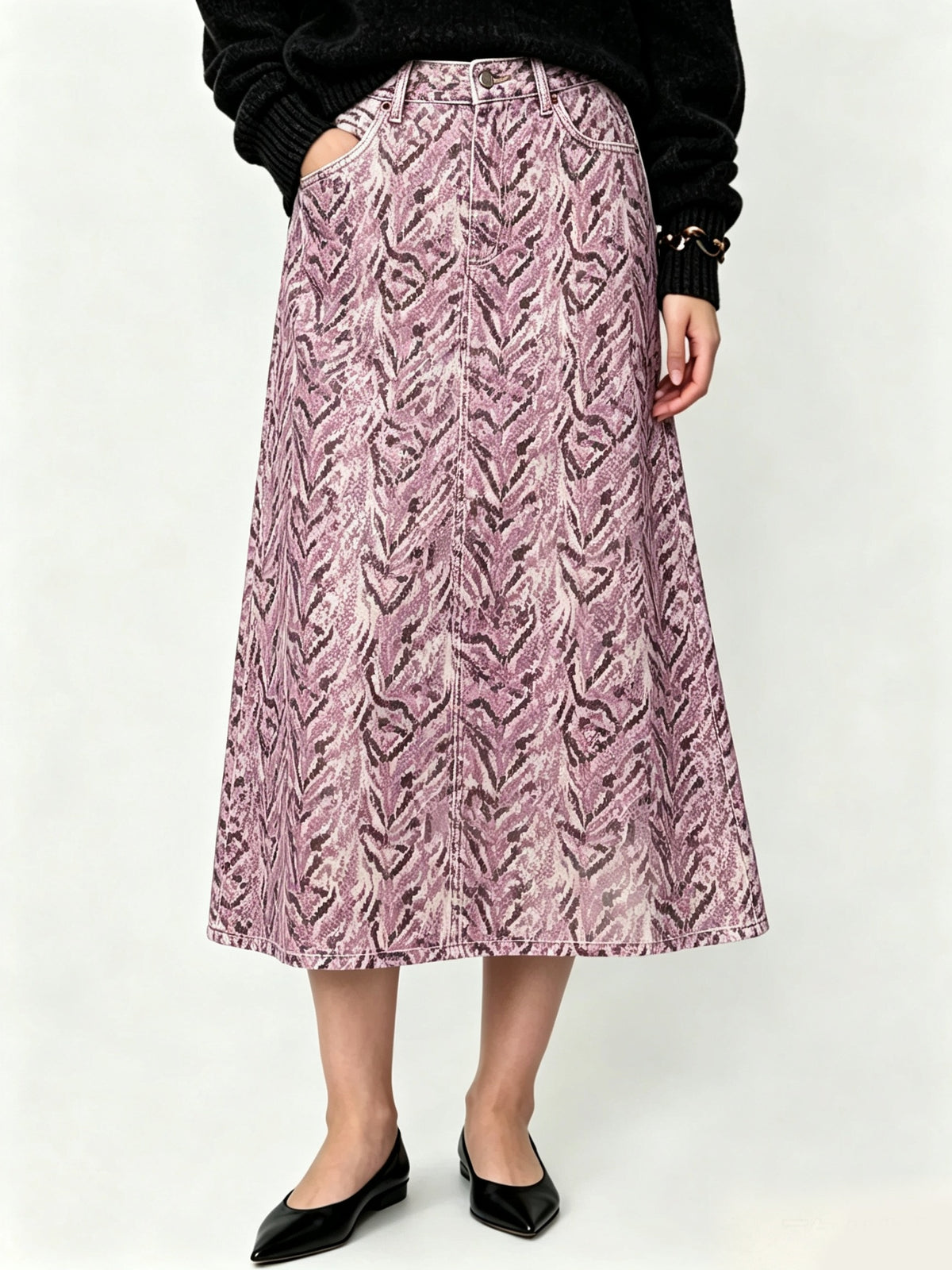 Frontier Mirage Ankle-Length Denim Skirt
