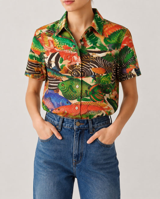 River Reckoning RB-TOP15 – Front View – Riley – Green, Orange