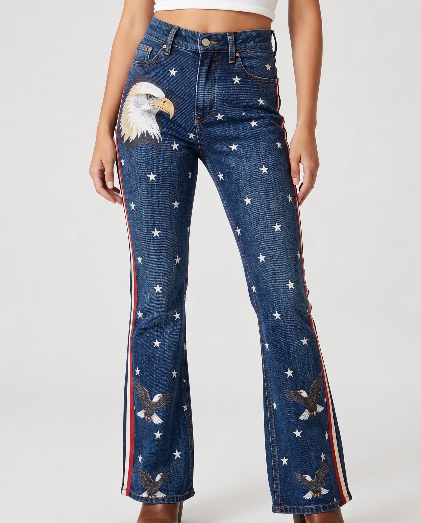 Freedom's Flight Bootcut Jeans – Front View – Riley – Denim Blue