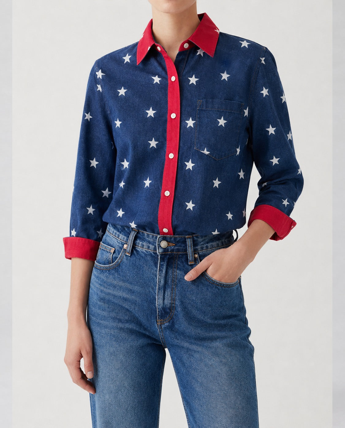 Starlight Ranger Navy RB-TOP16 – Front View – Riley – Navy Blue, Red, White