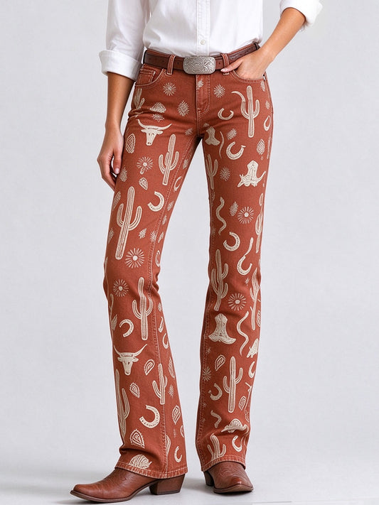 Sonoran Skull Ridge Low-Rise Bootcut Jeans