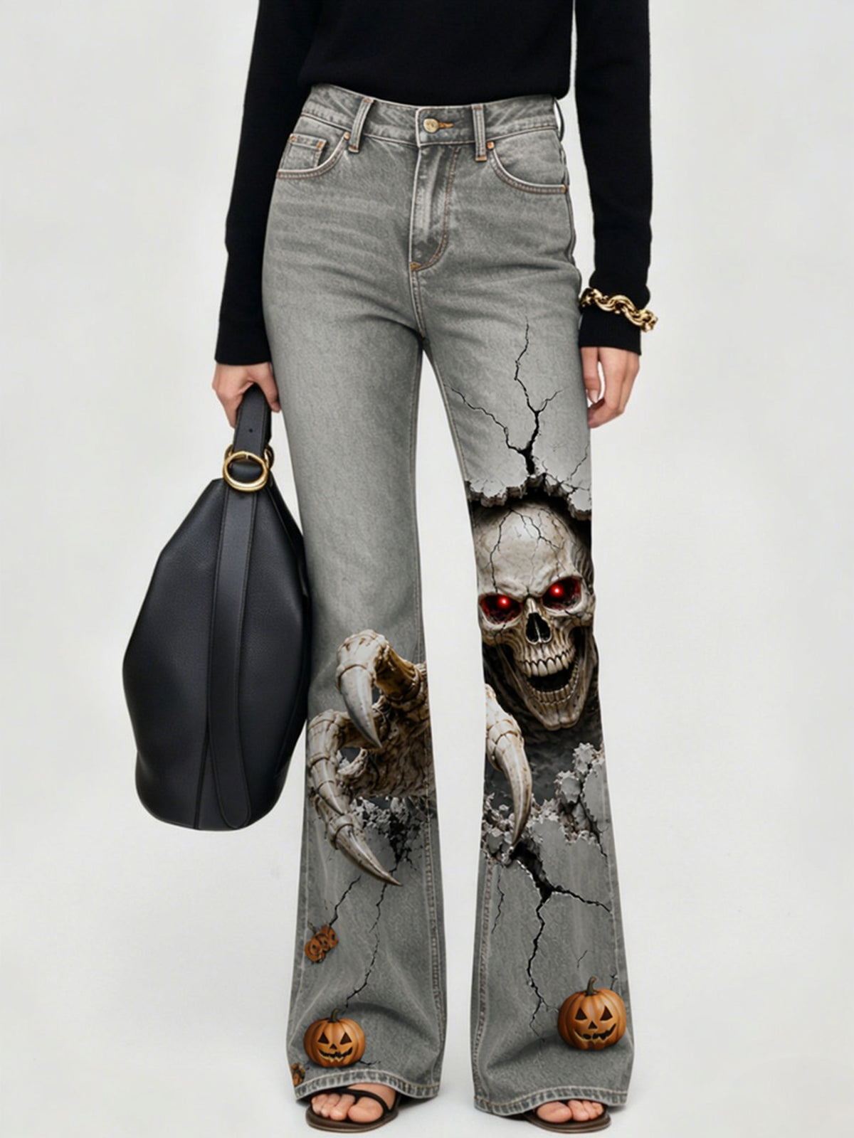 Cracked Earth Bootcut Jeans