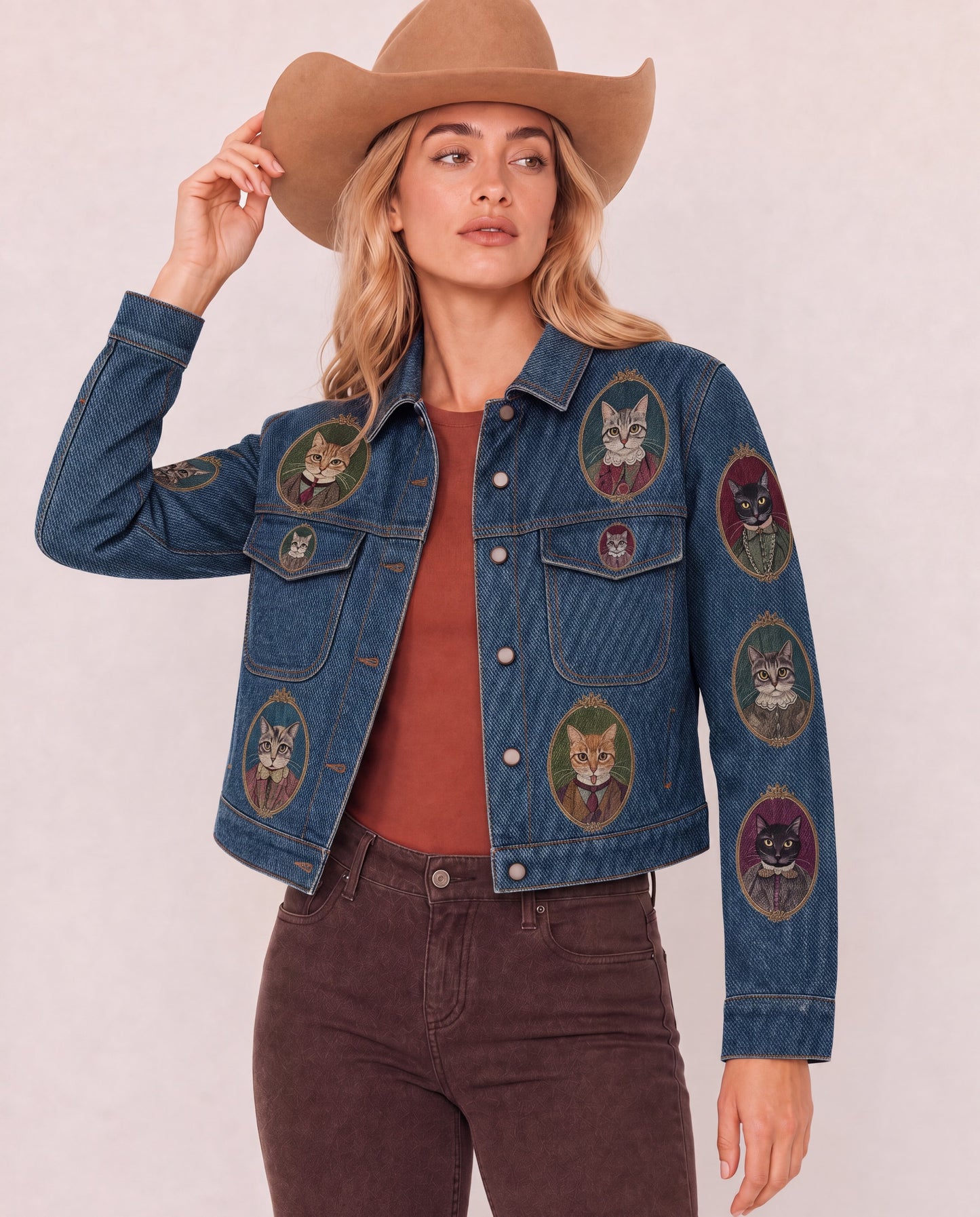 Prairie Puss RB-JKT01 – Front View – Riley – Denim Blue