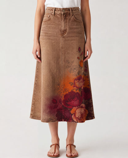 Prairie Bloom Brown RB-SKT10 – Front View – Riley – brown