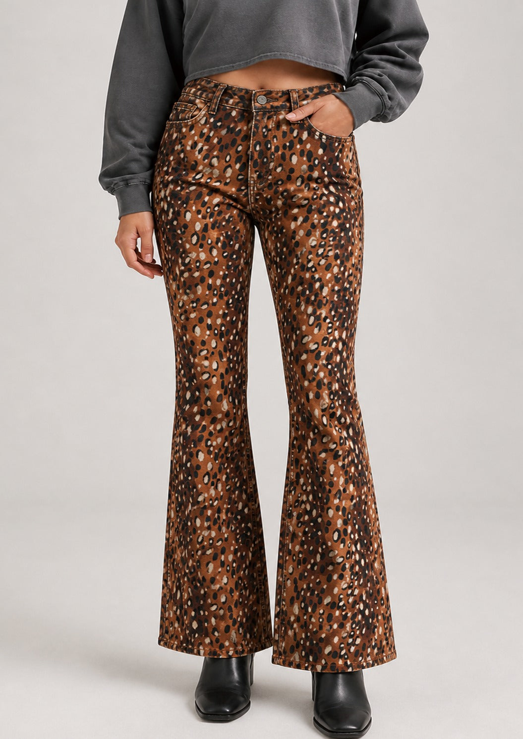 Coyote Ridge Bootcut Jeans – Front View – Riley – brown