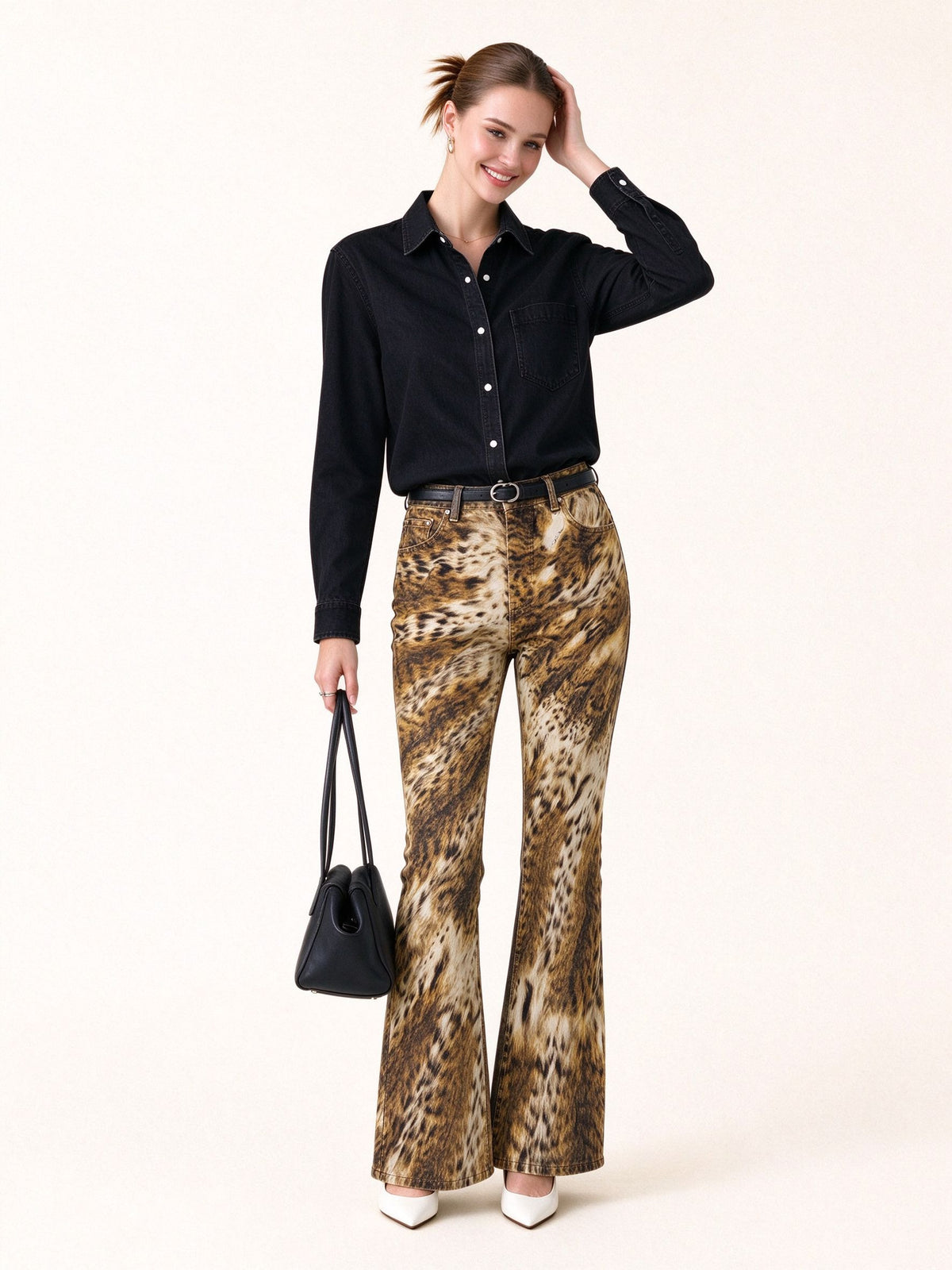 Rodeo Leopard Bootcut Jeans