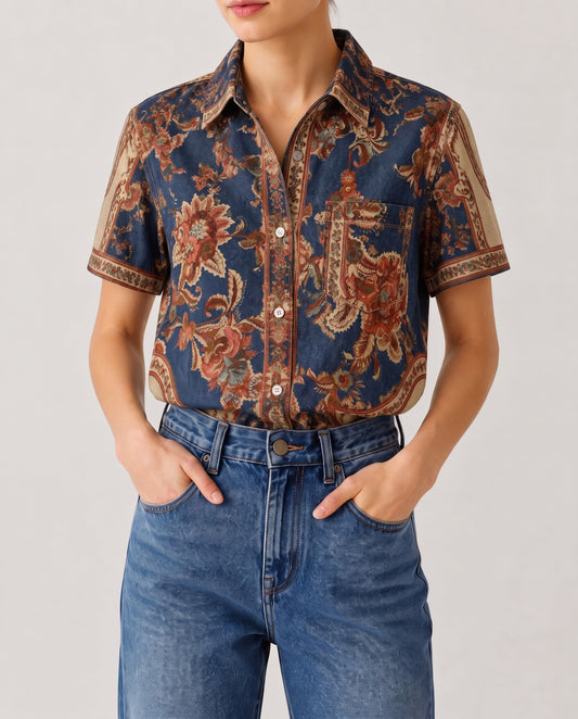 Canyon Wildflower RB-TOP15 – Front View – Riley – navy blue