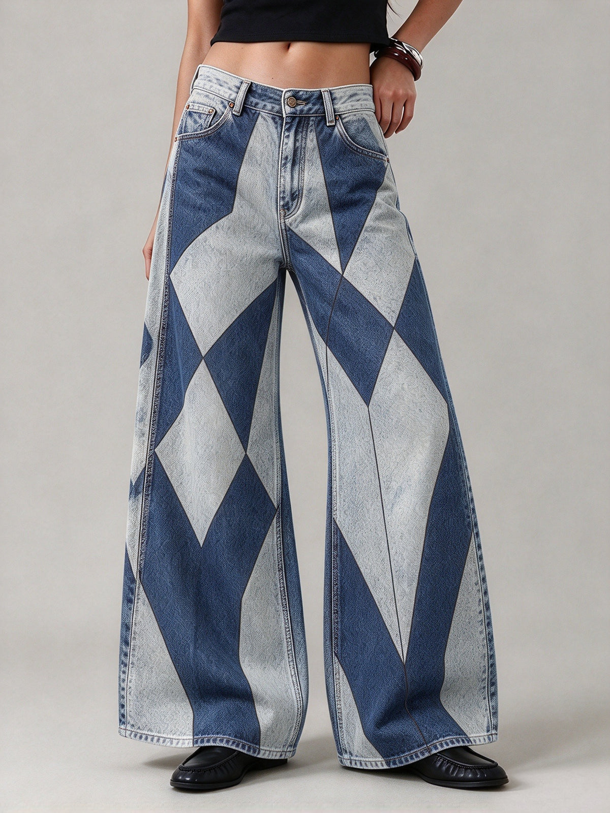 Rodeo Harlequin Wide-Leg Jeans