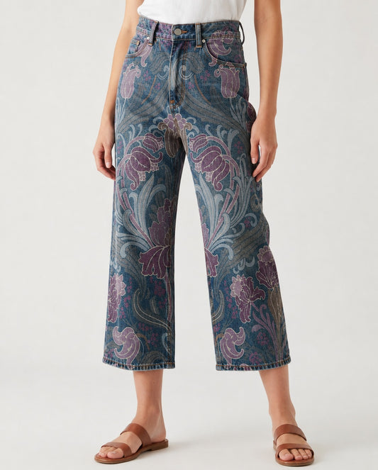 Cactus Bloom Indigo RB-BOT24 – Front View – Riley – indigo, lavender