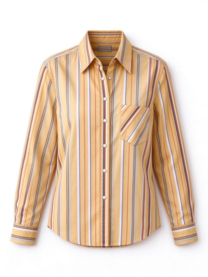 Prairie Dust Stripe Long Sleeve Denim Shirt