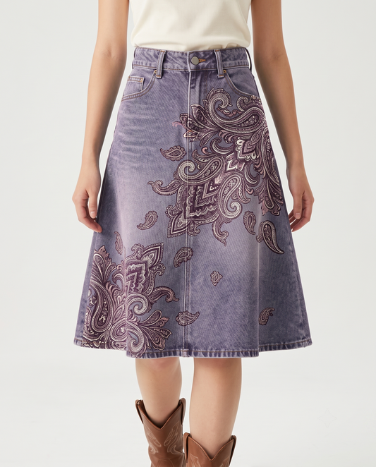 Lavender Paisley RB-SKT03 – Front View – Jessie – Lavender