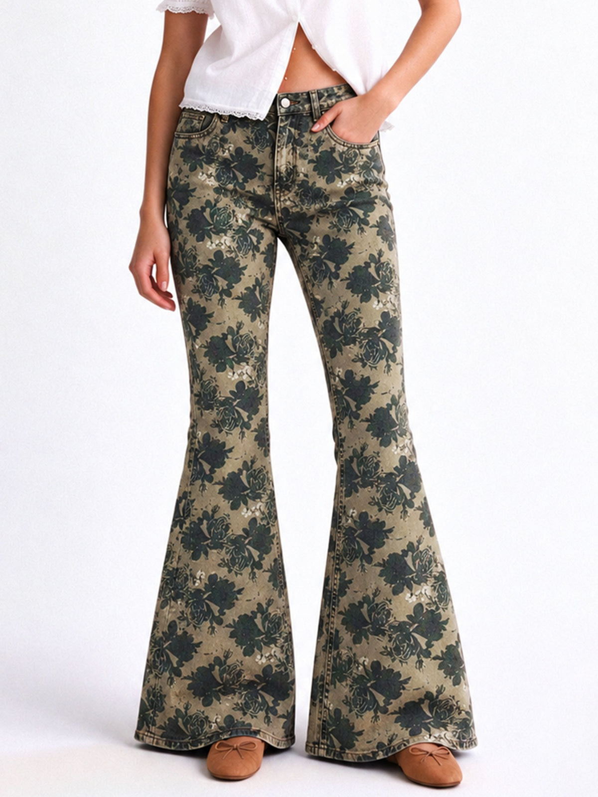 Prairie Sage Bloom Flare Jeans