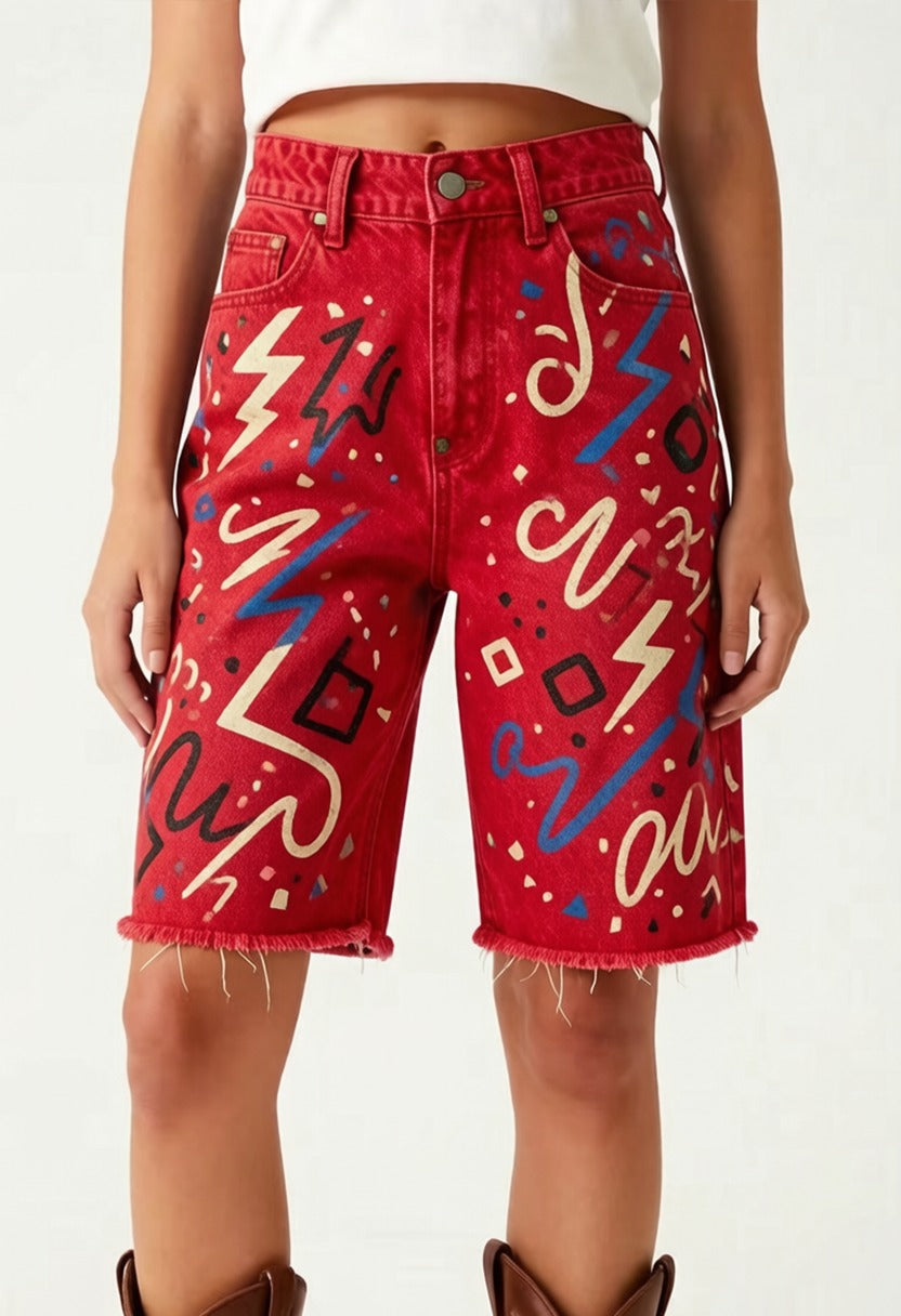 Rodeo Rebel Red Abstract RB-BOT08 – Front View – Riley – Red