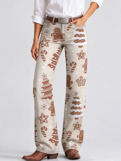 Gingerbread Chuckwagon Low-Rise Bootcut Jeans
