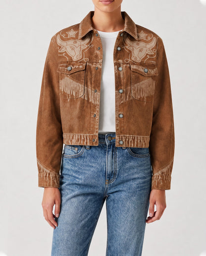 Bullhide Rebel RB-JKT01 – Front View – Riley – brown