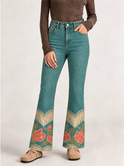 Western Rose Bootcut Jeans