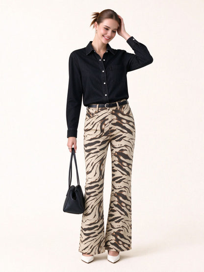 Sunset Zebra Bootcut Jeans