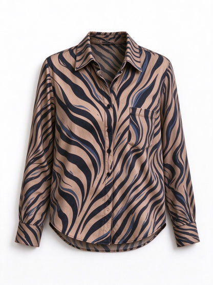 Mustang Trail Stripe Long Sleeve Denim Shirt