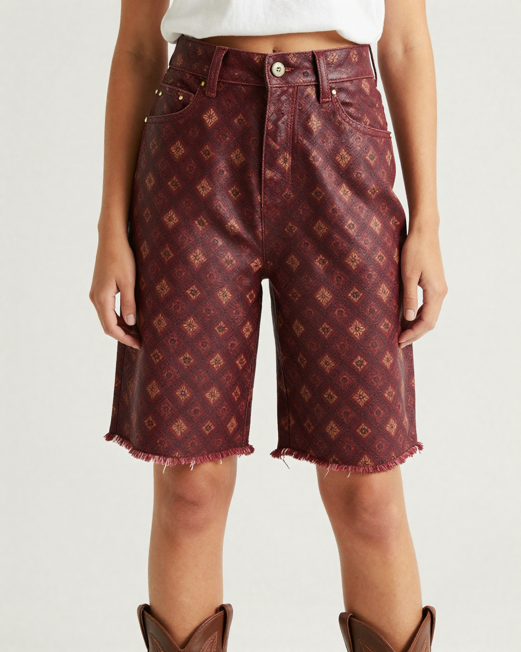 Diamond Lattice Oxblood RB-BOT08 – Front View – Jessie – Red
